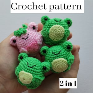 Crochet frog patterns, crochet strawberry frog, crochet frog plush, amigurumi frog pattern pdf
