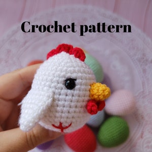 Crochet chicken pattern, Easter chicken, crochet Easter table decor