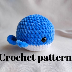 Crochet pattern whale, crochet whale, amigurumi patterns, whale plush, crochet animals plush pattern, sea animals pattern image 1