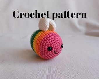 Patrón de abeja arcoíris de crochet, abeja del orgullo de crochet, patrón de abeja arcoíris amigurumi, abeja lgbt de crochet