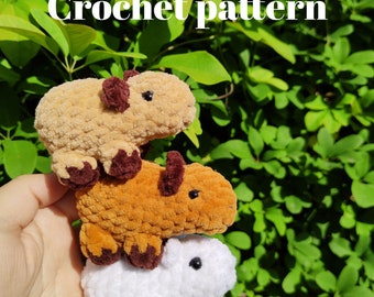 Crochet baby capybara pattern, capybara plush, amigurumi capybara pattern pdf