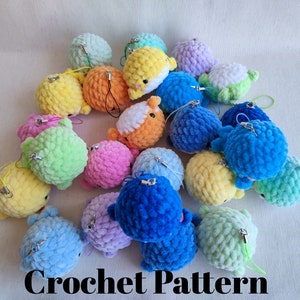 Crochet whale no-sew pattern, crochet whale plush, keychain plush pattern, sea animals patterns