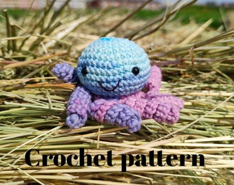 Patrón de pulpo a crochet, pulpo a crochet, patrón de pulpo pdf, animales con personal de pulpo, pulpo amigurumi