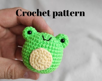 Crochet pattern frog, pocket frog pattern, crochet frog, frog plush, amigurumi frog pattern