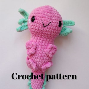 Crochet axolotl plush pattern, axolotl plushies, baby axolotl, crochet plushie patterns