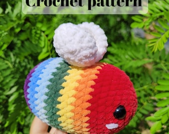 Patrones de abejas arcoíris de crochet, patrones de peluches de abejas del orgullo de crochet
