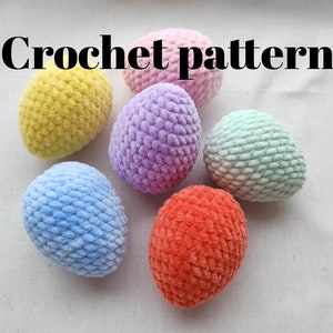 Crochet Egg plush pattern, crochet eggs, amigurumi eggs plush, crochet eggs, Easter eggs pattern, Easter egg plush, Montessori toys pattern