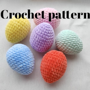 Crochet Egg plush pattern, crochet eggs, amigurumi eggs plush, crochet eggs, Easter eggs pattern, Easter egg plush, Montessori toys pattern