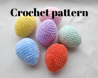 Crochet Egg plush pattern, crochet eggs, amigurumi eggs plush, crochet eggs, Easter eggs pattern, Easter egg plush, Montessori toys pattern