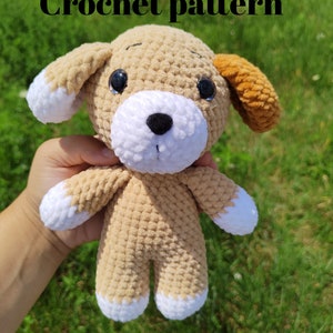 Crochet puppy plushie pattern, crochet dog patterns, amigurumi puppy