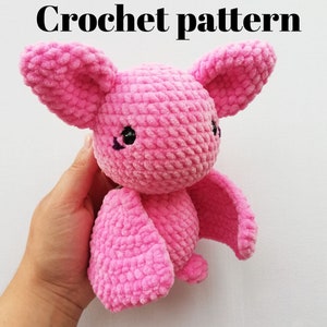 Crochet bat amigurumi pattern, but plush, bat pattern, crochet Halloween bat