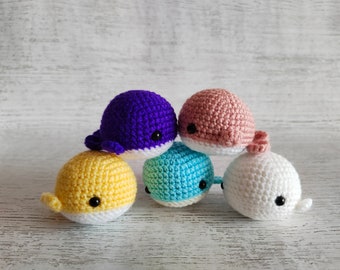 Patrón crochet ballena, ballena crochet, patrones amigurumi, ballena de bolsillo, patrón animales crochet, patrón animales marinos