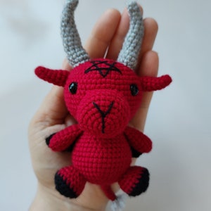 Crochet baphomet pattern, baby baphomet amigurumi, crochet satanic goat