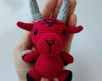 Crochet baphomet pattern, baby baphomet amigurumi, crochet satanic goat