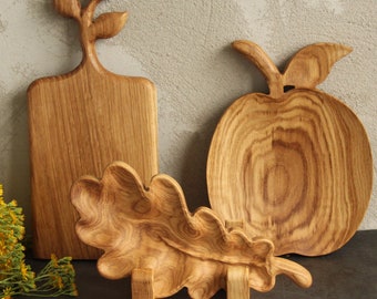 Farmhouse Wood Cutting Board Set, Charcuterie Board with Handles, Appetizer Board, Kitchen Decor, Wood Tray, Mothers Day Gift, Easter Gift