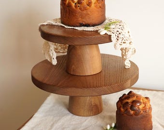 Wooden Easter Cake Stand, Pascha Stand, Paska Holder, Easter Bread Stand, Wooden Cake Pedestal, Easter Table Decor, Pascha Display