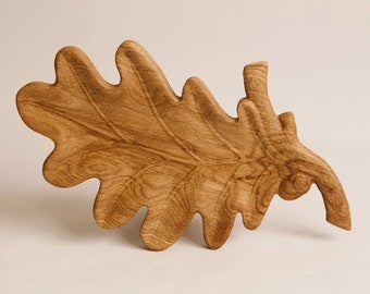 Wooden snack plate in the shape of a leaf with sections, Custom wooden nut tray, Decorative Plates rustic style, Housewarming gift