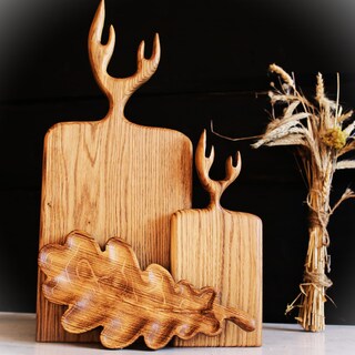 Piatto Da Portata In Legno Rustico SNW 42,9 Cm Con Manico In Metallo - Tagliere Multifunzione Per Decorazione Cucina E Centrotavola, Idea Regalo Nozze