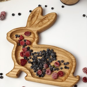 Wooden Animal Platter for Toddle, First Baby Bowl, Wooden Children Plate, First Kids Animal Plate, Wooden Serving Plate for Children