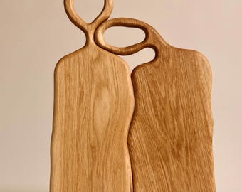 Holz Servierbrett Set, 2 Dekorative Bretter, Holzschnitzerei für Obstkäse, Küchenbretter, Geschenk zum Valentinstag