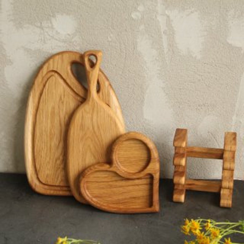 Kitchen Cutting Board Set of 3 Solid Wood Items, Farmhouse Kitchen ...