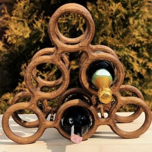 Portabotellas de madera portátil, regalo para amantes del vino, botellero de madera portátil para el hogar, portabotellas de madera personalizado, regalo para el día del padre