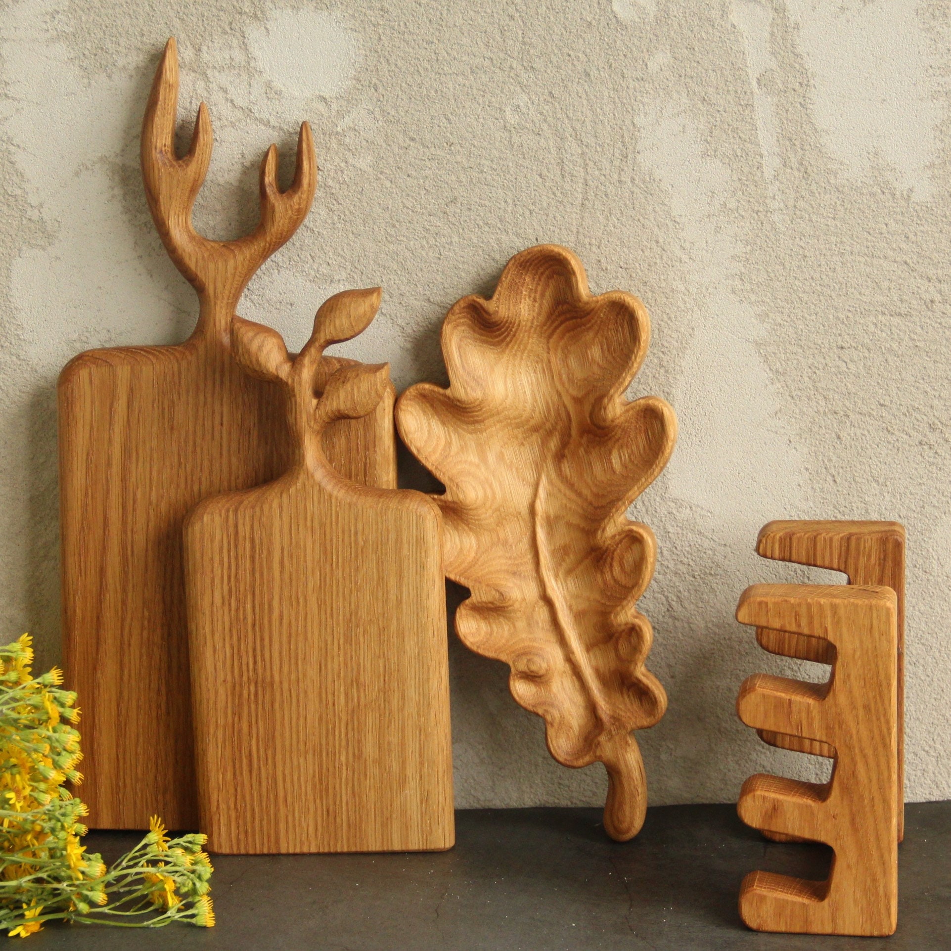 Kitchen Cutting Board Set of 3 Solid Wood Items, Farmhouse Kitchen ...