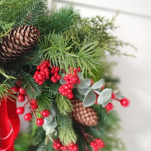 Christmas Wreath, Wreath Winter for Front Door, Mounted Decoration Pine Cones, Double Door, Christmas, Türkranz, doorwreath zdjęcie 4