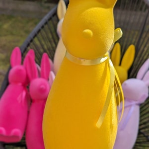 Easter Bunny 41cm pink yellow pastel velvet, modern easter decoration, Gift, Bild 4