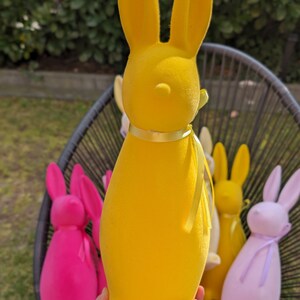 Easter Bunny 41cm pink yellow pastel velvet, modern easter decoration, Gift, Bild 6