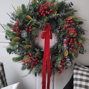 Christmas Wreath XXL 60 cm, Wreath Winter for Front Door, Mounted Decoration, Double Door, Christmas, Türkranz, Doorwreath,