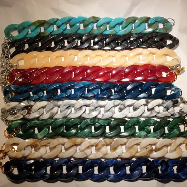 Bracelet maillons nœuds acrylique