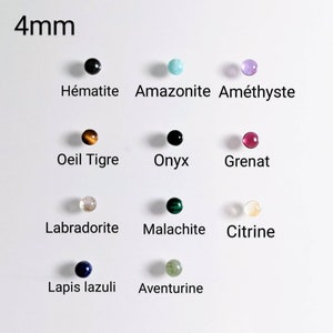Piercing alla cartilagine in pietra naturale da 4 mm - autentico orecchino in acciaio inossidabile - Orecchino in pietra preziosa per cartilagine - Brithstone