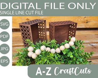 Rattan Boxes, Small Storage Boxes, SVG Laser Cut File, Digital File Only