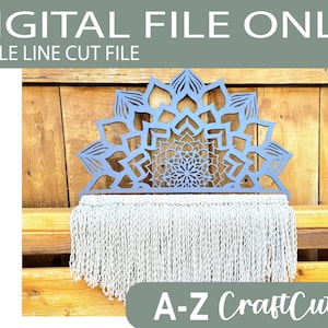 Mandala Macrame Decoration, Wall Décor, Laser SVG PDF File, Laser Cut File Only