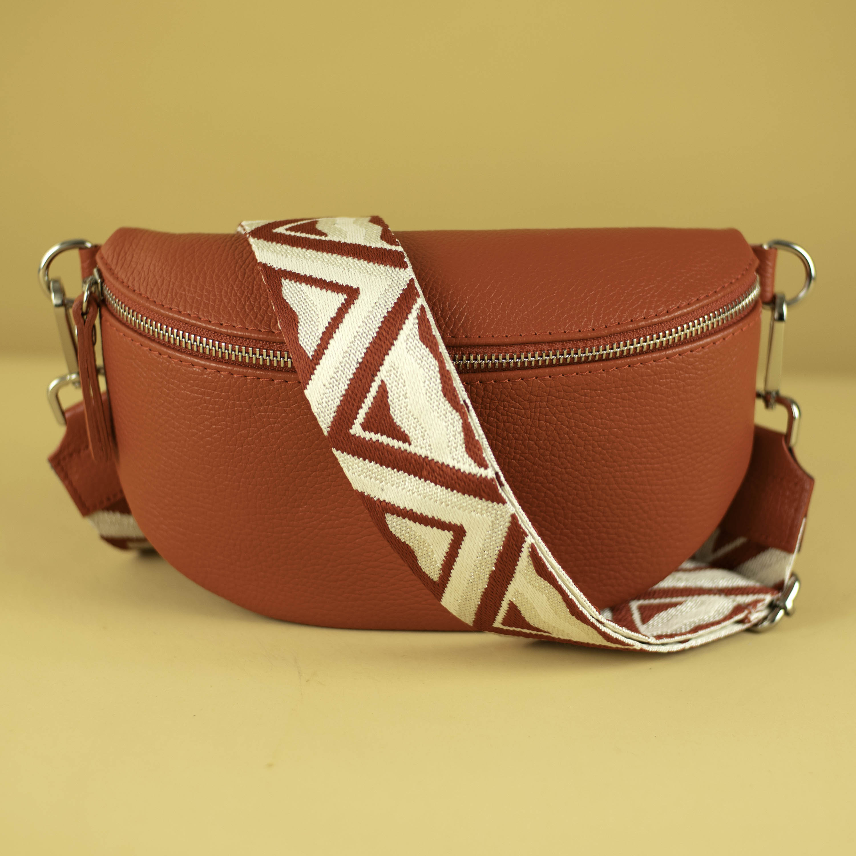 Red Crossbody Bag for Women With Leather Belt and Patterned Strap Waist Shoulder Bag for Summer Gift for Her S M L Size Silver Etsy