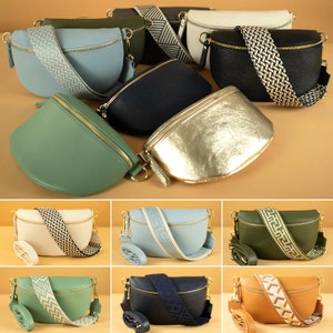 Sac banane pour femme de taille moyenne, sac à bandoulière avec bandoulière interchangeable, sac banane en cuir pour femme, cadeau pour elle taille M, or