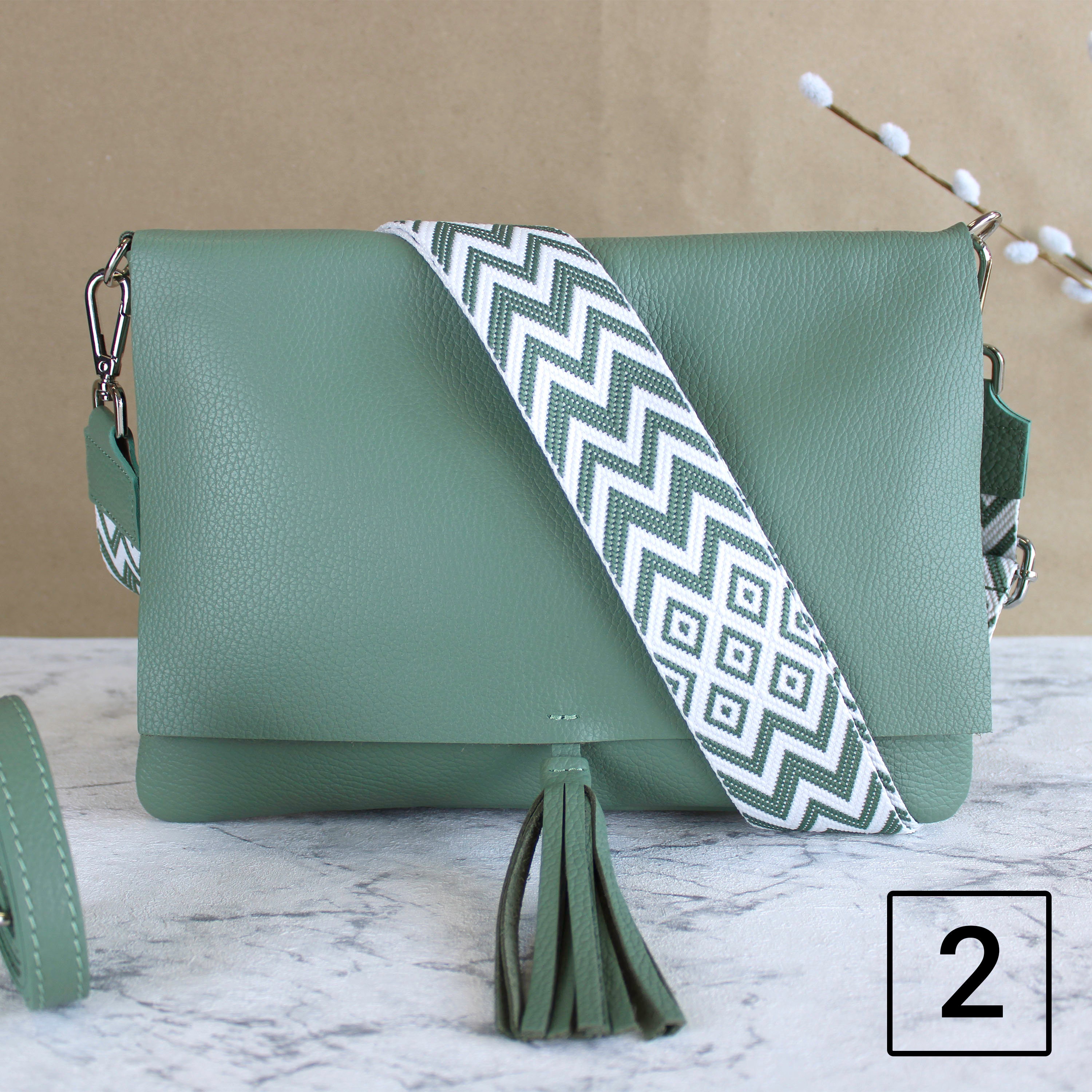 Mint Green Crossbody Slim Bag for Women With Leather Belt Etsy