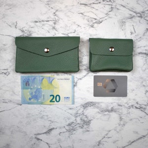 Portefeuille en cuir véritable pour femmes, petit porte-monnaie, porte-monnaie avec compartiment à pièces, fait main, mini porte-monnaie image 7