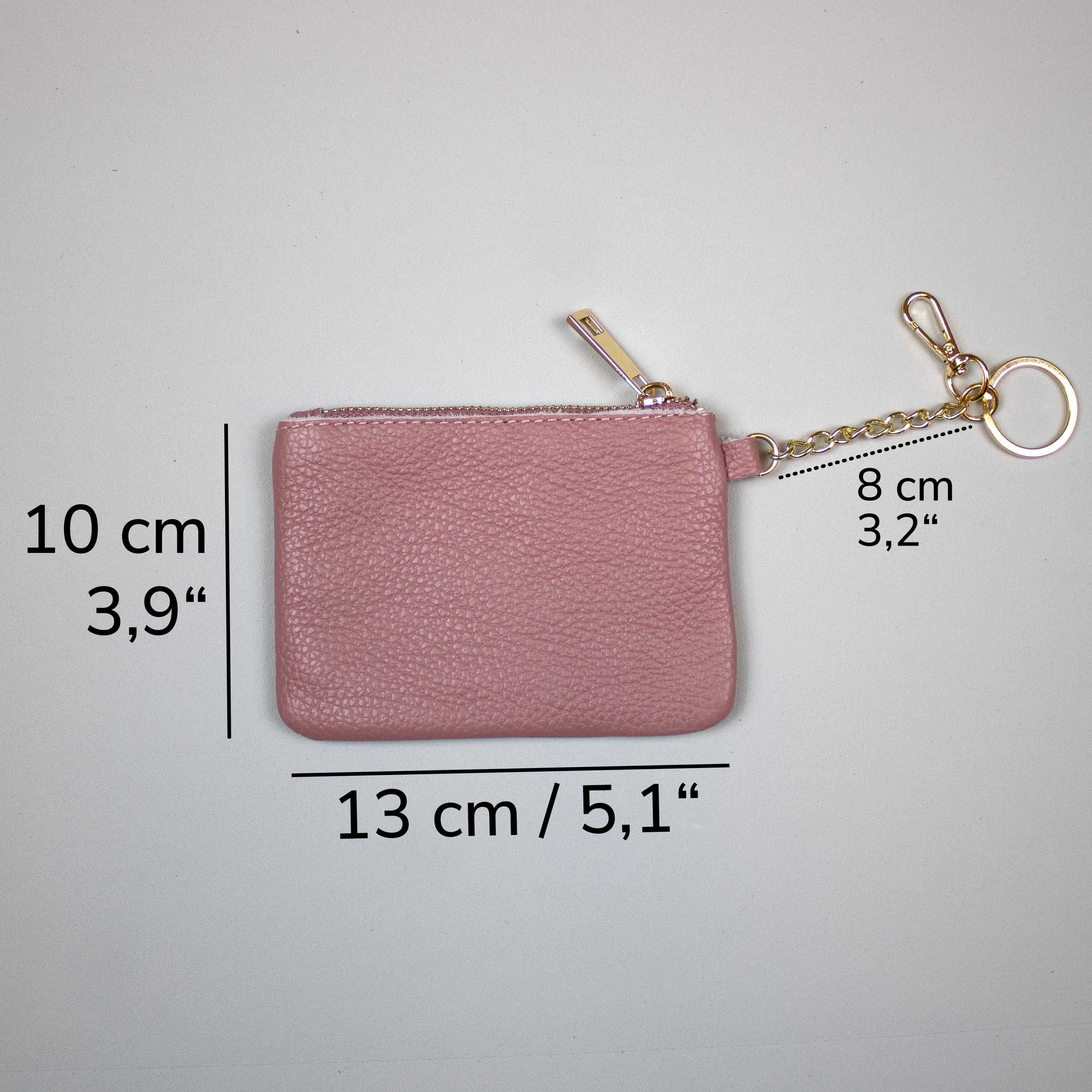 Piccolo portamonete da donna in vera pelle, mini portafoglio portachiavi in pelle marrone, portafoglio compatto con