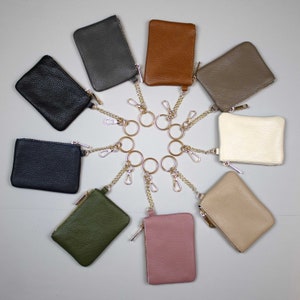 Cartera de piel auténtica para mujer, monedero pequeño, monedero con compartimento para monedas, monedero pequeño hecho a mano, regalo para relaciones a larga distancia