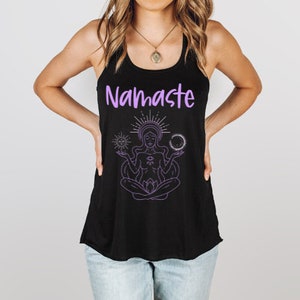 Namaste Tank Top | Yoga Tank Top | Goddess Tank Top | Enlightenment Tank Top | Spiritual Tank Top |  Women&#39;s Flowy Racerback Tank Top
