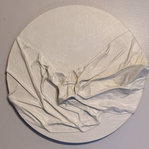 Round White Wall Sculpture Original Minimalist Artwork Etsy