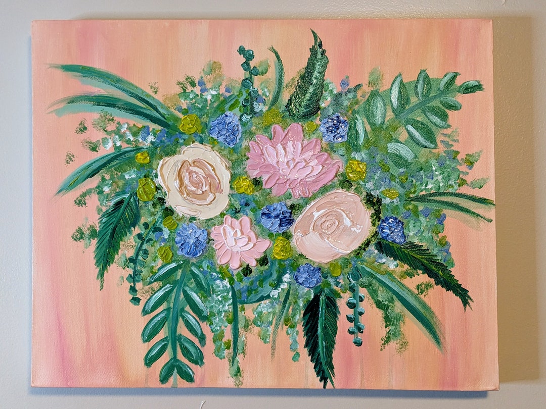 Original Floral Wall Painting Etsy