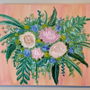 Originele Floral Muurschildering