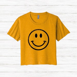 Smiley Short Sleeve Crop Top - Etsy