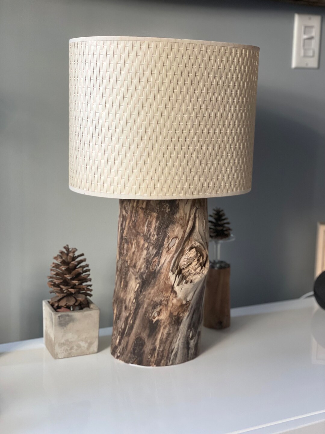 Reclaimed Wood Table Lamp Vintage Bedroom, Driftwood Table Lamp Beach