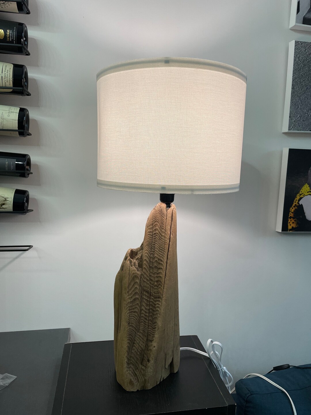 Reclaimed Wood Table Lamp Vintage Bedroom Driftwood Table Etsy