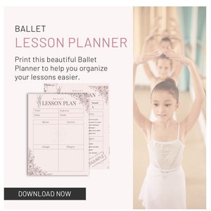 Ballet lesson planner, Downloadable planner for ballet teachers, Ballet teacher, Printable dance class planner . Ballet lesson pdf planner