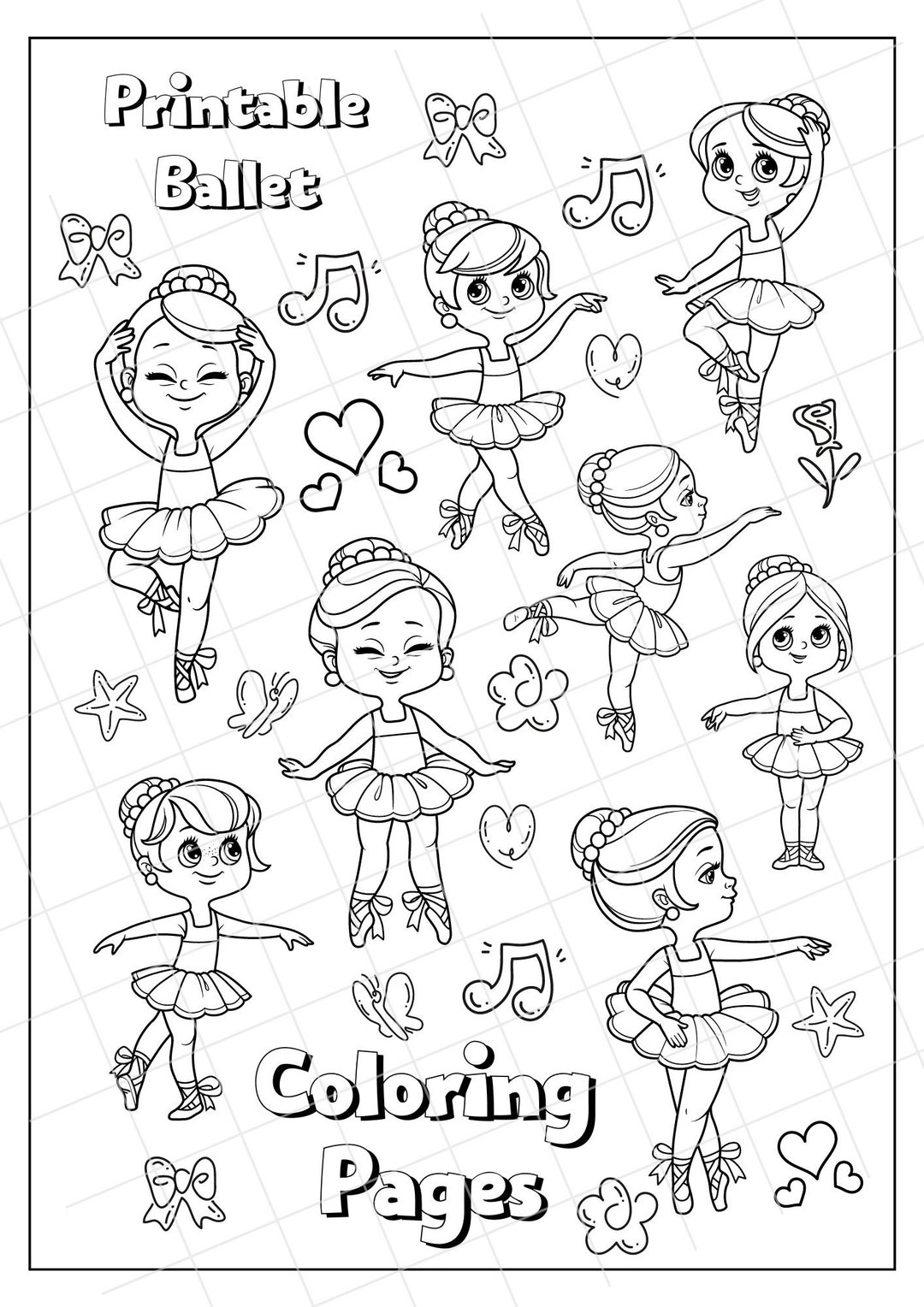 Ballet Colouring Pages - Etsy